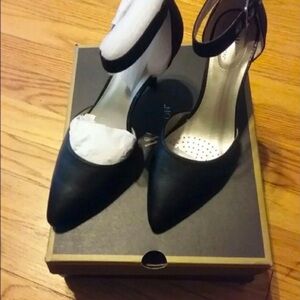 Worthington Elegant Black Heels with Ankle Strap